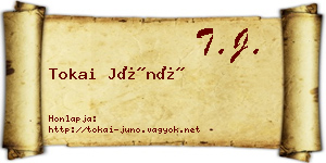 Tokai Júnó névjegykártya